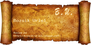 Bozsik Uriel névjegykártya